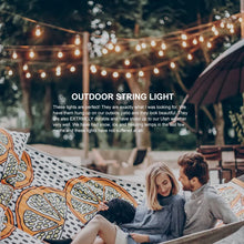 Load image into Gallery viewer, 48 FT ADDLON Outdoor String Lights Commercial Grade Weatherproof Strand Edison Vintage Bulbs 15 Hanging Sockets, UL Listed Heavy-Duty Decorative Cafe Patio Lights for Bistro Garden