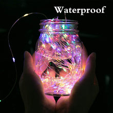Load image into Gallery viewer, Outdoor Solar String Lights, 2 Pack 33 Feet 100 Led Solar Fairy Lights Waterproof Decoration Copper Wire Lights with 8 Modes for Indoor Outdoor Patio Yard Trees Party Decor(Multicolor)