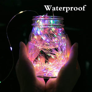 Outdoor Solar String Lights, 2 Pack 33 Feet 100 Led Solar Fairy Lights Waterproof Decoration Copper Wire Lights with 8 Modes for Indoor Outdoor Patio Yard Trees Party Decor(Multicolor)