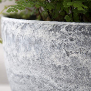 Flower Pots Outdoor Indoor Garden Planters, Plant Containers with Drain Hole, Gray, Marble Pattern (8.6 + 7.5 Inch)