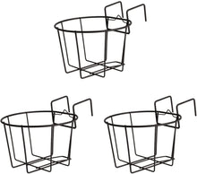 Load image into Gallery viewer, Hanging Railing Planters,Flower Pot Holder Hanger,Black Balcony Planters Railing Hanging,Metal Potted Stand Mounted for Indoor Outdoor 3 Pack