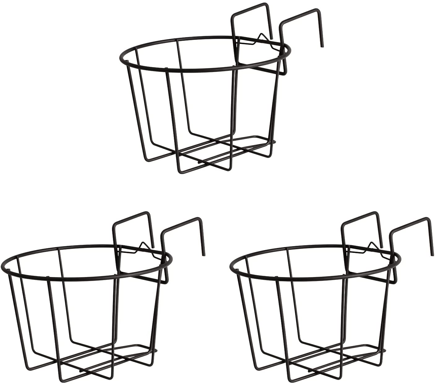 railing hanger plant holder Hanging Railing Planters,Flower Pot Holder Hanger,Black Balcony Plante – TreeLen
