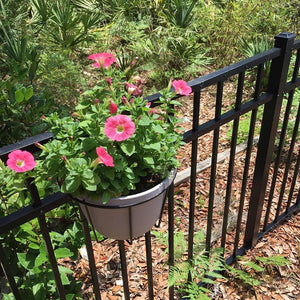 fence plant pot holders Hanging Railing Planters,Flower Pot Holder Hanger,Black Balcony Plante – TreeLen