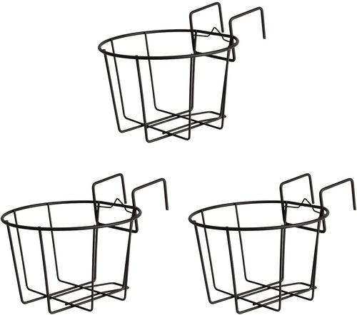 Hanging Railing Planters,Flower Pot Holder Hanger,Black Balcony Planters Railing Hanging,Metal Potted Stand Mounted for Indoor Outdoor 3 Pack