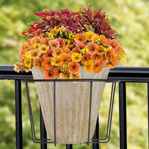 hanging plant holders for railings Hanging Railing Planters,Flower Pot Holder Hanger,Black Balcony Plante – TreeLen
