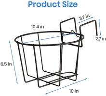 Load image into Gallery viewer, Hanging Railing Planters,Flower Pot Holder Hanger,Black Balcony Planters Railing Hanging,Metal Potted Stand Mounted for Indoor Outdoor 3 Pack