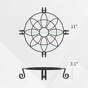 Metal Plant Stand, Heavy Duty Plant Stand for Indoor and Outdoor, Black Flower Pot Holder Display with Scroll Pattern Perfect for Home, Garden, Patio(2 Pcs)