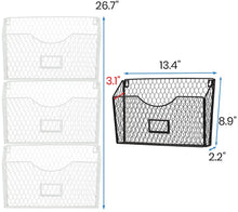 Load image into Gallery viewer, 3 Pockets Hanging Wall File Organizer, File Folder and Mail Holder for Wall, Metal Chicken Wire Baskets with Tag Slot for Office and Home, White