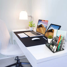 Load image into Gallery viewer, Desk Organizer, Mesh Office Supplies Desk Accessories, Features 5 Compartments + 1 Mini Sliding Drawer(Black)