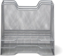 Load image into Gallery viewer, File Folder Racks &amp; File Folder Holders MESHBOX5-SIL 5 Compartment Mesh Desk Storage Organizer, Silver