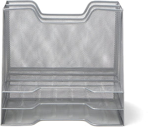 File Folder Racks & File Folder Holders MESHBOX5-SIL 5 Compartment Mesh Desk Storage Organizer, Silver