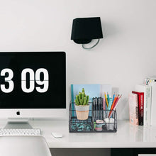 Load image into Gallery viewer, Desk Organizer, Mesh Office Supplies Desk Accessories, Features 5 Compartments + 1 Mini Sliding Drawer(Dark Gray)