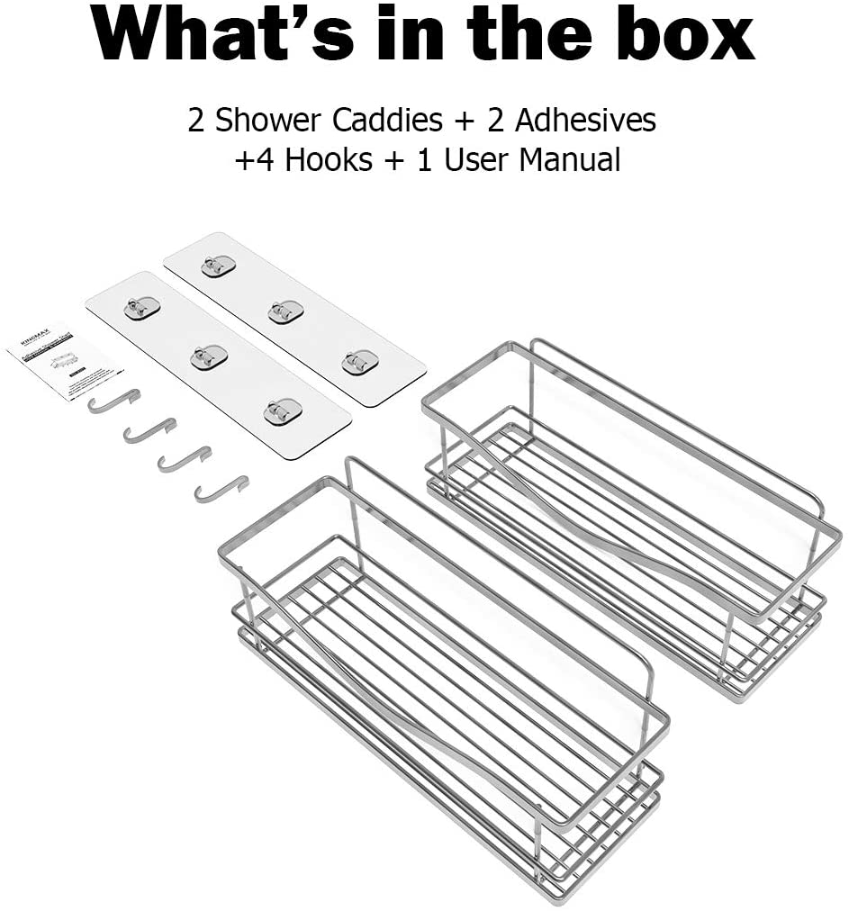 2-Pack Corner Shower Caddy, SUS304 Stainless Steel, Wall Mounted Bathr –  TreeLen
