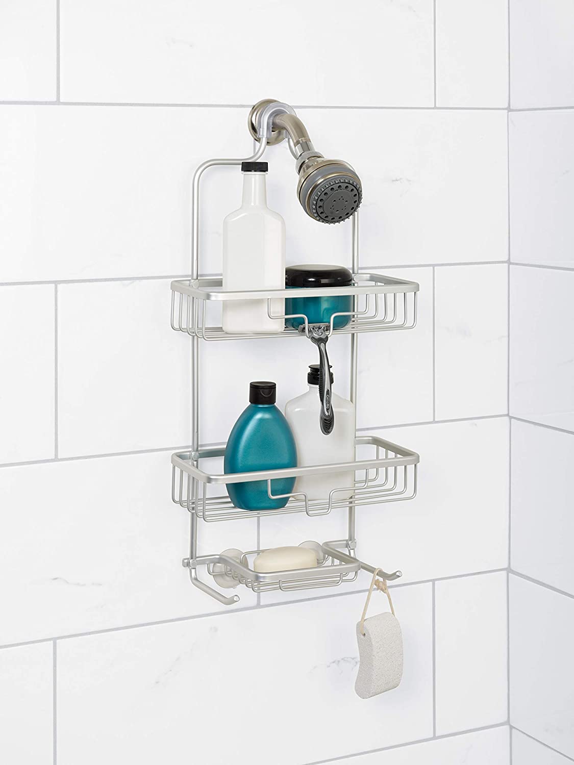 Shower Caddy Basket Shelf with Hooks,Home NeverRust Rustproof Aluminum –  TreeLen