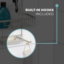 Load image into Gallery viewer, Shower Caddy Basket Shelf with Hooks,Home NeverRust Rustproof Aluminum Shower Caddy, Satin Chrome