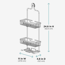 Load image into Gallery viewer, Shower Caddy Basket Shelf with Hooks,Home NeverRust Rustproof Aluminum Shower Caddy, Satin Chrome