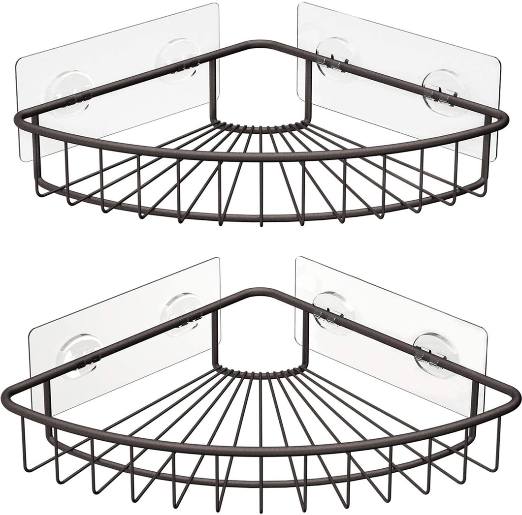 Black Shower Corner Shelf Caddy Organiser (2 Pack)