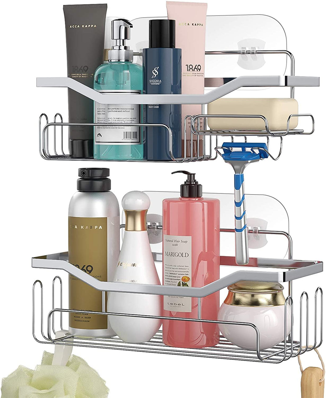 Shower Caddy Shower Storage Rack with 11 Hooks for Hanging Shower Ball –  TreeLen