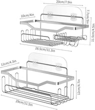 Load image into Gallery viewer, Shower Caddy Shower Storage Rack with 11 Hooks for Hanging Shower Ball and Razor, Shampoo Holder Organizer No Drilling Shower Shelf with 4 Traceless Adhesive Hooks