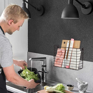 2PK- Kitchen Cabinet Organizer for Cutting Boards Over The Cabinet Organizer Wall Door Mount Foil Holders Rack for Kitchen Bathroom Pantry-Bronze