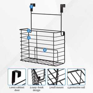 2PK- Kitchen Cabinet Organizer for Cutting Boards Over The Cabinet Organizer Wall Door Mount Foil Holders Rack for Kitchen Bathroom Pantry-Bronze