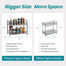 Load image into Gallery viewer, Spice Rack Organizer for Countertop 2 Tier Counter Shelf Standing Holder Storage for Kitchen Cabinet-Bronze