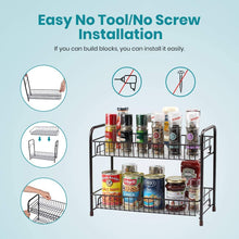 Load image into Gallery viewer, Spice Rack Organizer for Countertop 2 Tier Counter Shelf Standing Holder Storage for Kitchen Cabinet-Bronze