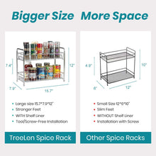 Load image into Gallery viewer, Spice Rack Organizer for Countertop 2 Tier Counter Shelf Standing Holder Storage for Kitchen Cabinet-Chrome