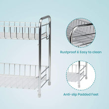 Load image into Gallery viewer, Spice Rack Organizer for Countertop 2 Tier Counter Shelf Standing Holder Storage for Kitchen Cabinet-Chrome