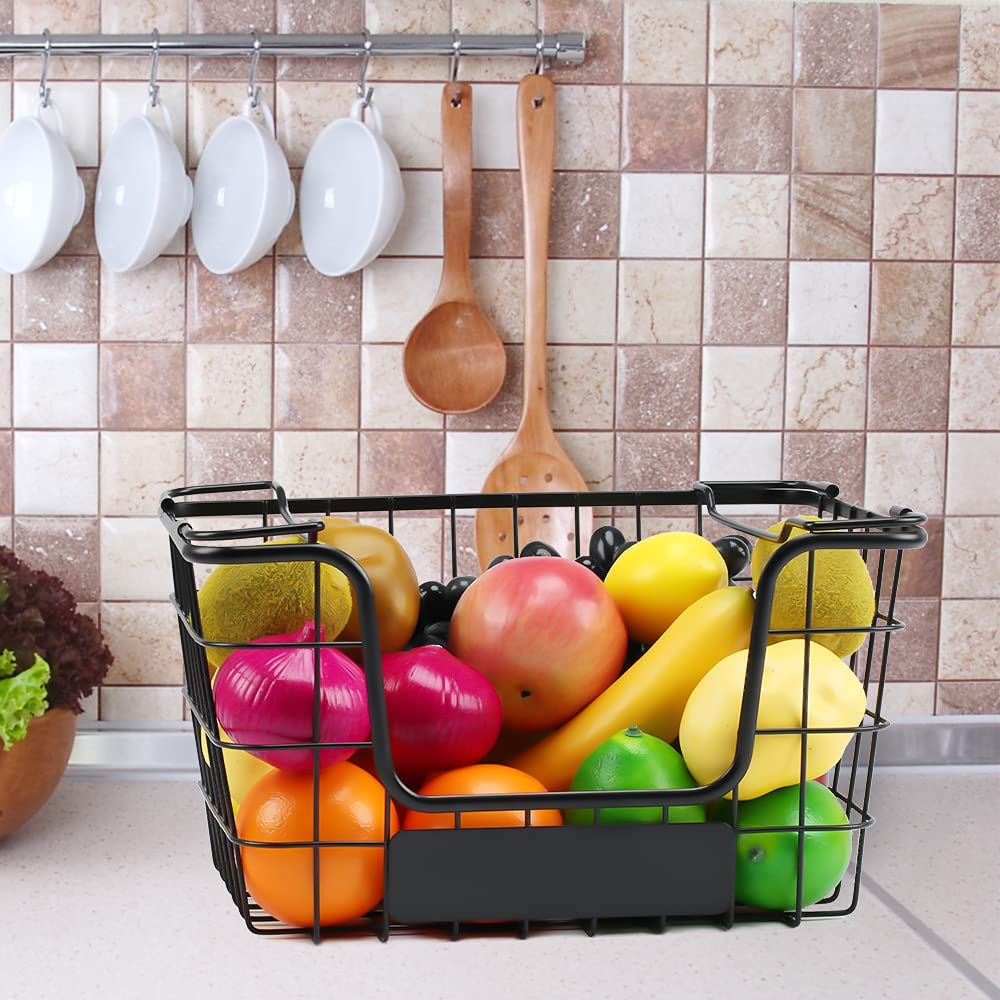 Fruit Vegetable Storage Basket, 4 Tier Stackable Metal Wire