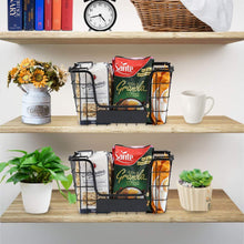 Load image into Gallery viewer, 4PK-Stackable Wire Baskets XXL Fruit Vegetable Produce Baskets with Handles for Kitchen Countertop Metal Food Storage Bins for Pantry, Freezer, Bathroom-Black