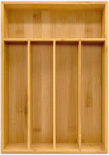 Load image into Gallery viewer, Kitchen Bamboo Silverware Organizer- 5 Compartments - Bamboo Drawer Organizer - Bamboo Hardware Organizer (1-Pack)