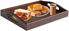 Load image into Gallery viewer, Wooden Tray Rectangle Rustic Coffee Table Tray Butler Serving Tray with Handle for Coffee Table Ottoman Eating and Food Drink Serving with Handle 16x12 inch
