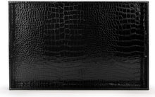 Load image into Gallery viewer, Beautiful Modern Elegant Black 18&quot;x12&quot; Rectangle Glossy Alligator Croc Decorative Ottoman Coffee Table Perfume Living Dining Room Kitchen Serving Tray With Handles By Home