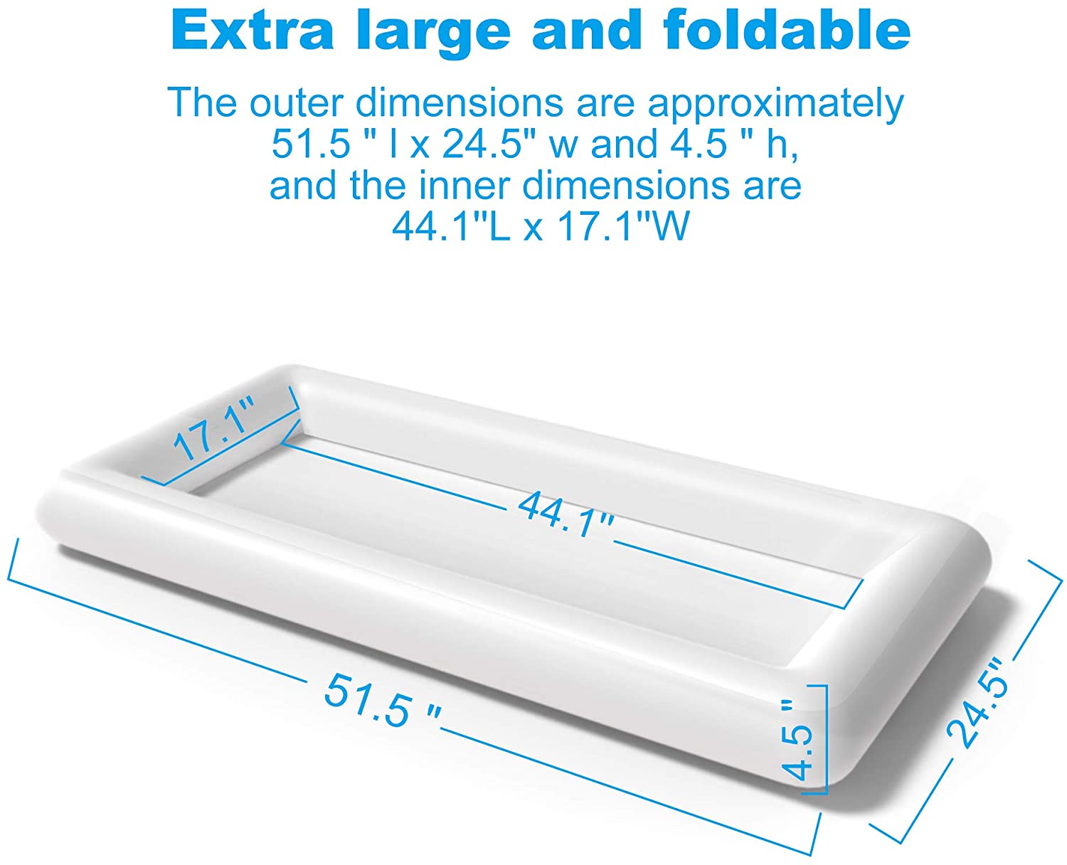 Inflatable Serving/Salad Bar Tray Food Drink Holder -- BBQ Picnic Pool  Party Buffet Luau Cooler,with a drain plug