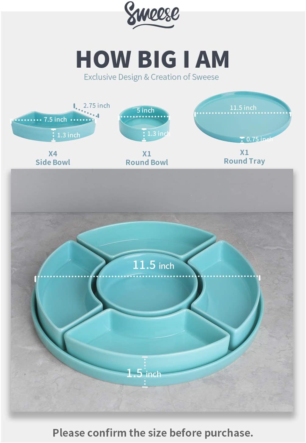 Porcelain Divided Serving Dishes, Relish Tray, Serving Bowls for