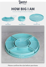 Load image into Gallery viewer, Porcelain Divided Serving Dishes, Relish Tray, Serving Bowls for Parties - Perfect for Chips and Dip, Veggies, Candy and Snacks, Turquoise