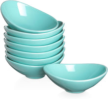 Load image into Gallery viewer, Ceramic Dip Bowls Set, 3 Oz Porcelain Teal Dipping Sauce Bowls/Dishes for Tomato Sauce, Soy, BBQ and other Party Dinner - Chip and Serving Bowls Set - Set of 8