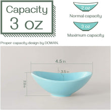 Load image into Gallery viewer, Ceramic Dip Bowls Set, 3 Oz Porcelain Teal Dipping Sauce Bowls/Dishes for Tomato Sauce, Soy, BBQ and other Party Dinner - Chip and Serving Bowls Set - Set of 8