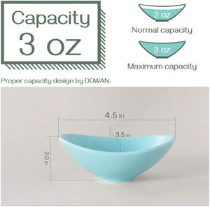 Ceramic Dip Bowls Set, 3 Oz Porcelain Teal Dipping Sauce Bowls/Dishes for Tomato Sauce, Soy, BBQ and other Party Dinner - Chip and Serving Bowls Set - Set of 8