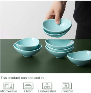 Ceramic Dip Bowls Set, 3 Oz Porcelain Teal Dipping Sauce Bowls/Dishes for Tomato Sauce, Soy, BBQ and other Party Dinner - Chip and Serving Bowls Set - Set of 8