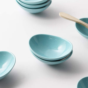 Ceramic Dip Bowls Set, 3 Oz Porcelain Teal Dipping Sauce Bowls/Dishes for Tomato Sauce, Soy, BBQ and other Party Dinner - Chip and Serving Bowls Set - Set of 8