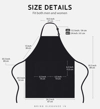 Load image into Gallery viewer, 100% Cotton Adjustable Bib 2 Pockets Cooking Kitchen Aprons, BBQ Drawing, Women Men Chef, Black