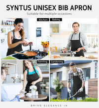 Load image into Gallery viewer, 100% Cotton Adjustable Bib 2 Pockets Cooking Kitchen Aprons, BBQ Drawing, Women Men Chef, Black