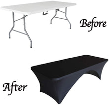 Load image into Gallery viewer, Spandex Table Cover 4 ft. Fitted 30+ Colors Polyester Tablecloth Stretch Spandex Table Cover-Table Toppers,4 FT Table Cover Open Back