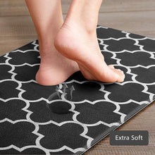 Load image into Gallery viewer, Kitchen Mat [2 PCS] Cushioned Anti-Fatigue Floor Mat, Waterproof Kitchen Mats and Rugs Heavy Duty PVC Ergonomic Comfort Standing Foam Mat for Kitchen, Floor Home, Office, Sink, Laundry,Black