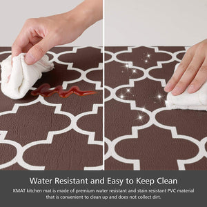 Kitchen Mat Rug for Floor,Kitchen Floor Mats 2PCS Cushion Anti Fatigue  Comfort Mat for Home and Standing Desk (Brown)