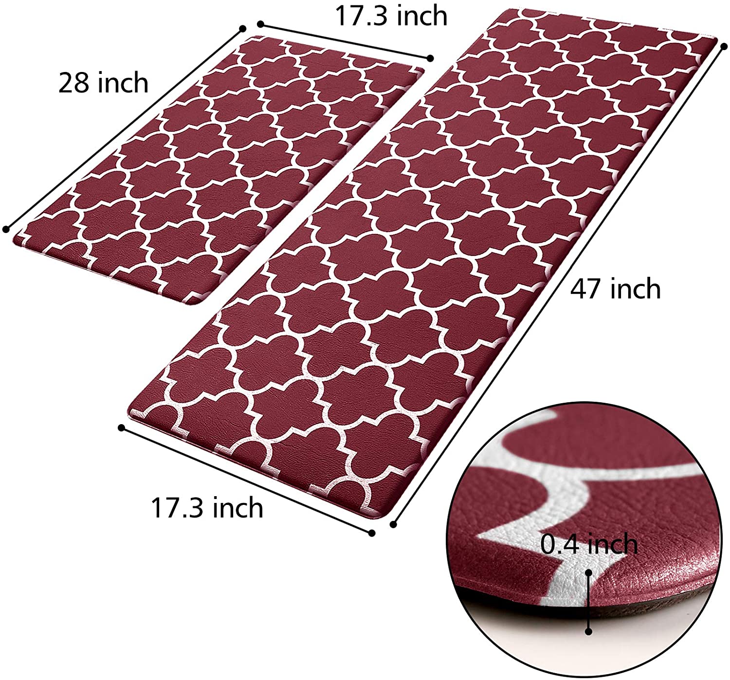 Kitchen Mat [2 PCS] Cushioned Anti-Fatigue Kitchen Rug, Waterproof Non –  TreeLen