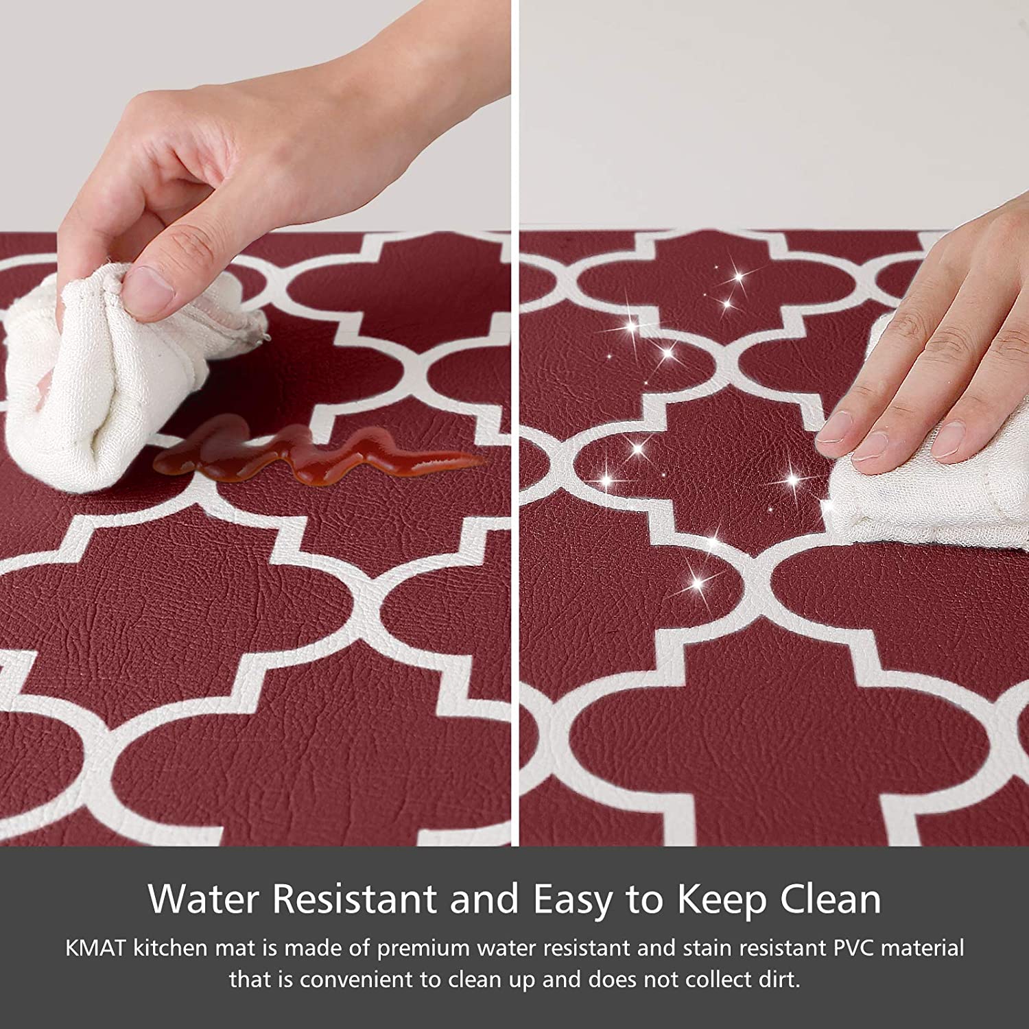 Anti Fatigue Kitchen Mats 2PCS,Non Skid Cushioned Kitchen Rugs and