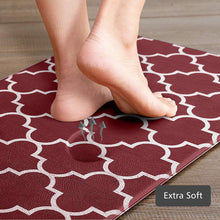 Load image into Gallery viewer, Kitchen Mat [2 PCS] Cushioned Anti-Fatigue Kitchen Rug, Waterproof Non-Slip Kitchen Mats and Rugs Heavy Duty PVC Ergonomic Comfort Standing Foam Mat for Kitchen, Office, Sink, Laundry,Red